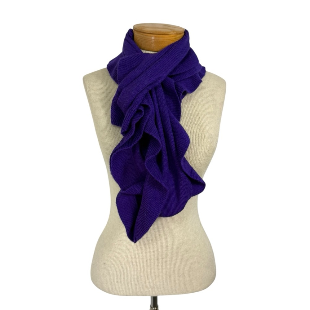 Purple Infinity Scarf Ruffled Edge Elegant Chic Cozy Warm Winter Cottagecore